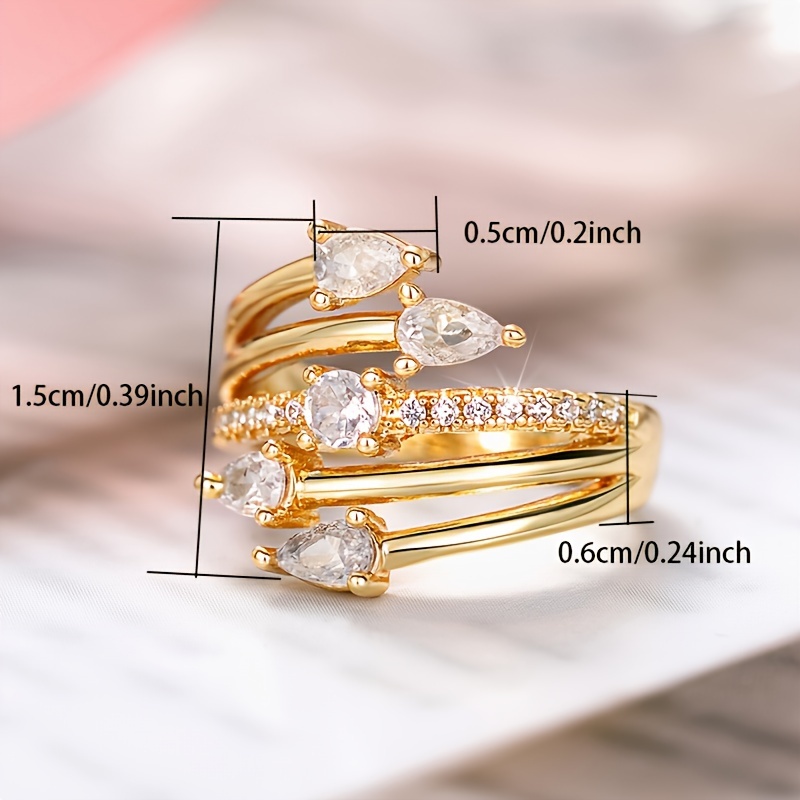Geometric Wrap Ring Zirconia Ring For Women